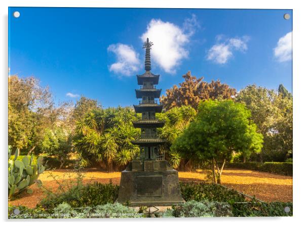 Japanese Pagoda Sculpture Acrylic by Margaret Ryan