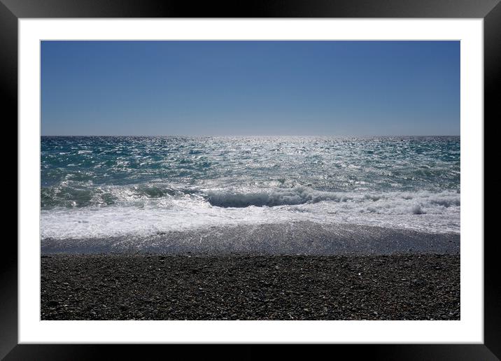 Mediterranean light on incoming sea Framed Mounted Print by Paul Boizot