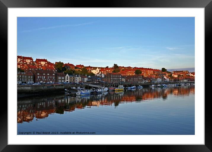 Whitby river reflections Framed Mounted Print by Paul Boizot