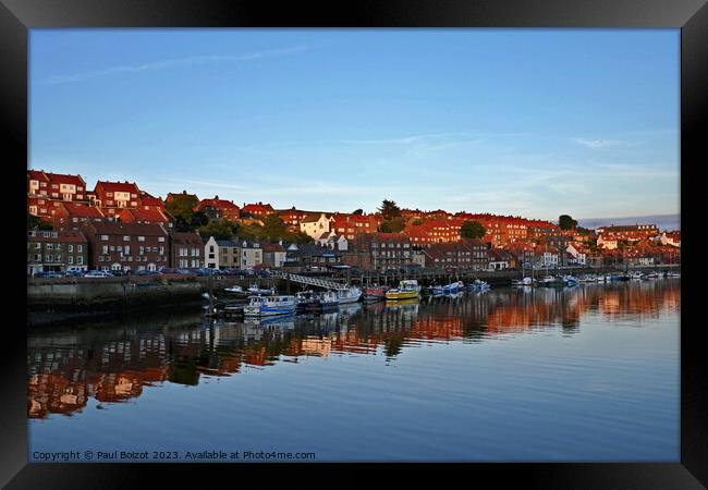 Whitby river reflections Framed Print by Paul Boizot