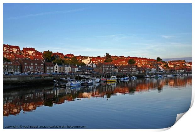 Whitby river reflections Print by Paul Boizot