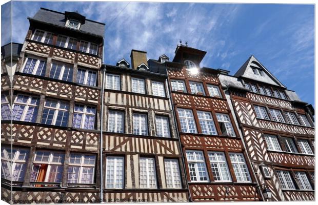 Medieval houses, Rennes Canvas Print by Paul Boizot
