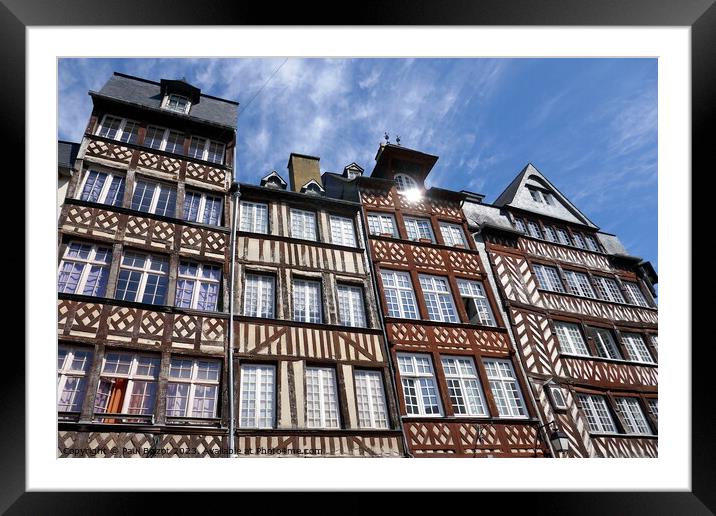 Medieval houses, Rennes Framed Mounted Print by Paul Boizot