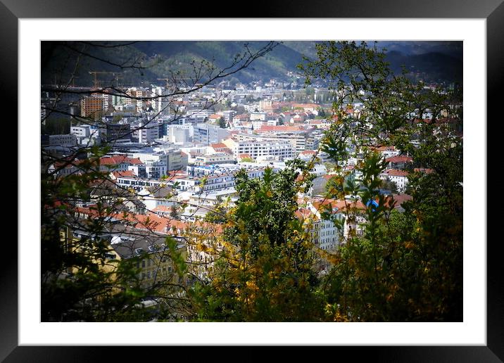 Graz view from the Schlossberg Framed Mounted Print by Paul Boizot