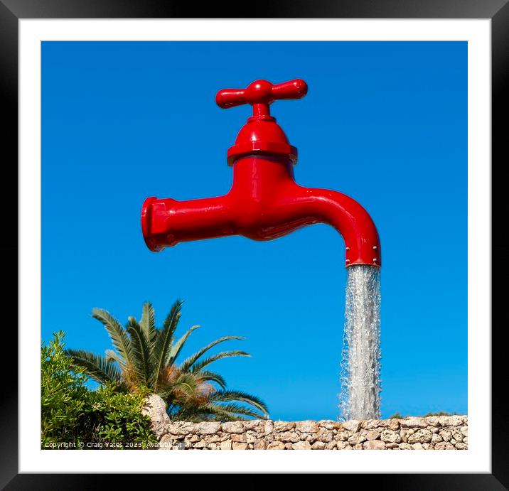 Red Water Tap Illusion. Framed Mounted Print by Craig Yates