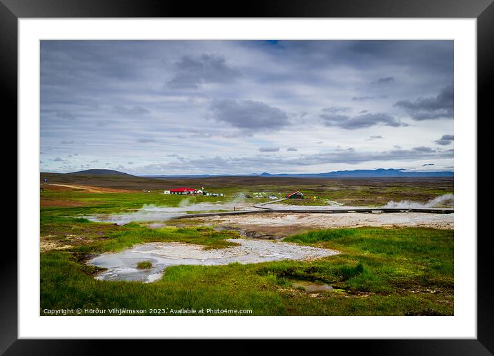 'Hveravellir: Iceland's Geothermal Paradise' Framed Mounted Print by Hörður Vilhjálmsson