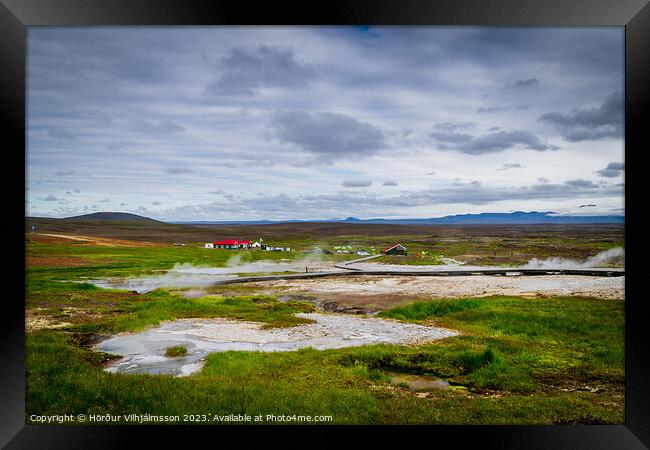 'Hveravellir: Iceland's Geothermal Paradise' Framed Print by Hörður Vilhjálmsson
