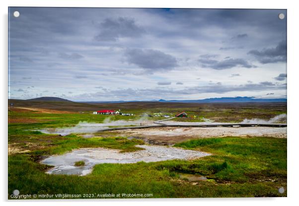 'Hveravellir: Iceland's Geothermal Paradise' Acrylic by Hörður Vilhjálmsson