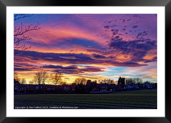 Cloudy Sunset Framed Mounted Print by Paul Telford
