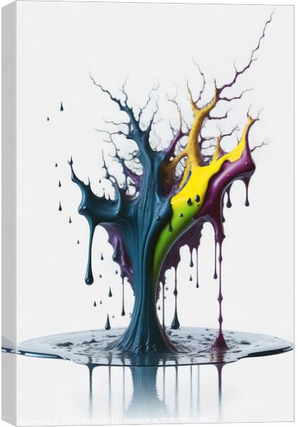 A Splash of Colours Canvas Print by AI Creations