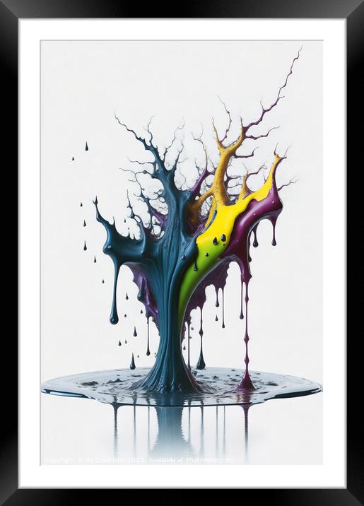 A Splash of Colours Framed Mounted Print by AI Creations