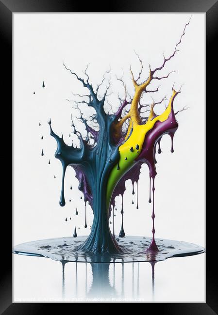 A Splash of Colours Framed Print by AI Creations