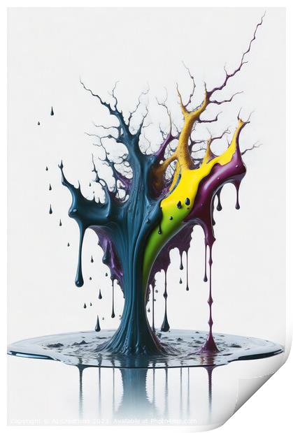 A Splash of Colours Print by AI Creations