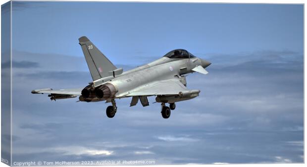 Precision in Flight: Typhoon FGR.Mk 4 Over Lossiem Canvas Print by Tom McPherson