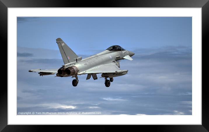 Precision in Flight: Typhoon FGR.Mk 4 Over Lossiem Framed Mounted Print by Tom McPherson