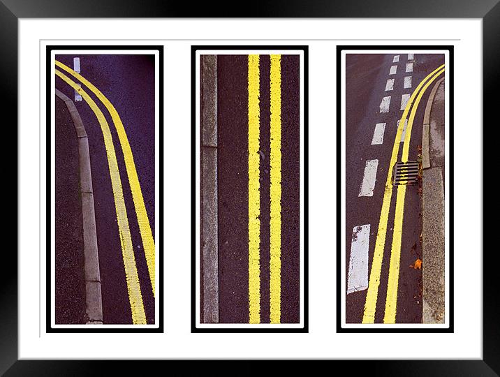 Double Yellows Framed Mounted Print by Keith Hull