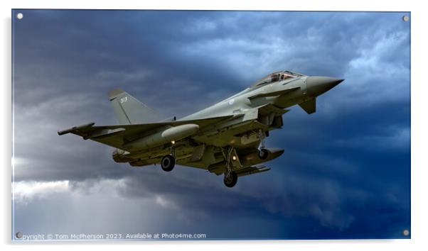 Thunderous Typhoon FGR.Mk 4 Sunset Soar Acrylic by Tom McPherson