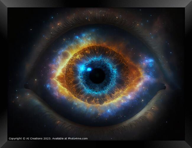 Human Eye Nebula Framed Print by AI Creations