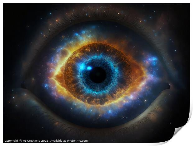 Human Eye Nebula Print by AI Creations