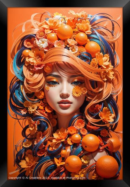 Lady Orange Framed Print by AI Creations