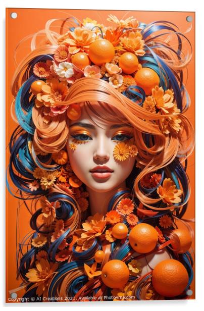 Lady Orange Acrylic by AI Creations