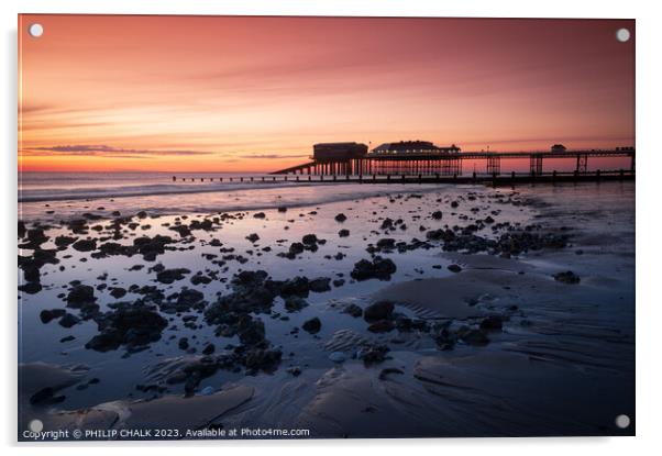 Pre dawn sunrise at Cromer pier 911 Acrylic by PHILIP CHALK