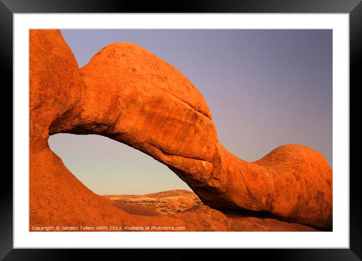 Granite rock arch, Spitzkoppe, Namibia, Africa Framed Mounted Print by Geraint Tellem ARPS