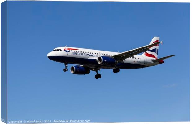  British Airways Airbus A320 Canvas Print by David Pyatt