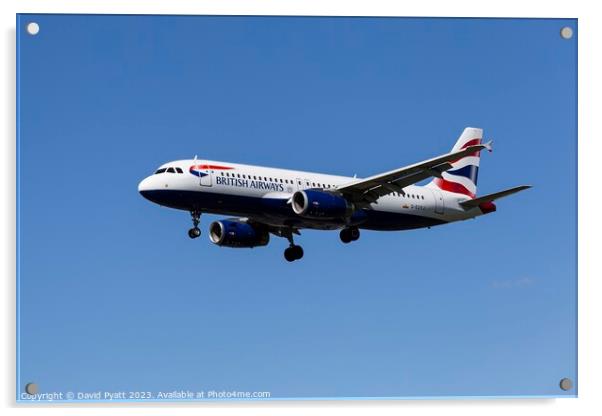  British Airways Airbus A320 Acrylic by David Pyatt