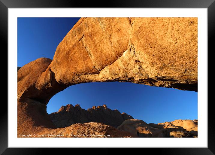 Granite rock arch, Spitzkoppe, Namibia, Africa Framed Mounted Print by Geraint Tellem ARPS