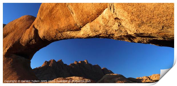 Granite rock arch, Spitzkoppe, Namibia, Africa Print by Geraint Tellem ARPS