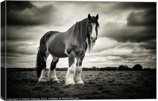 Sturdy Shire Horse Strength Canvas Print by Robert Deering