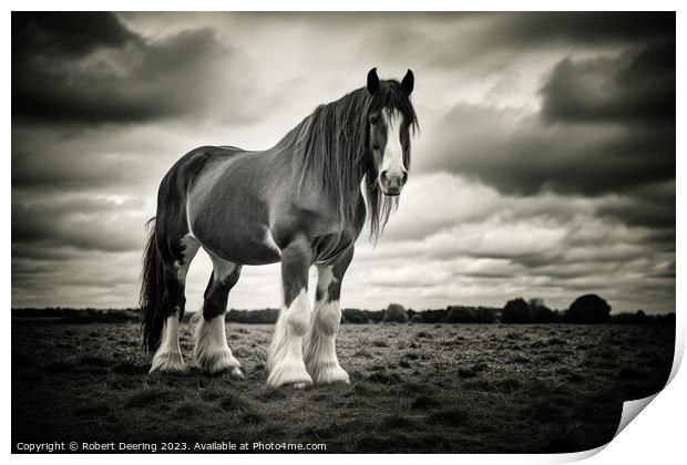 Sturdy Shire Horse Strength Print by Robert Deering