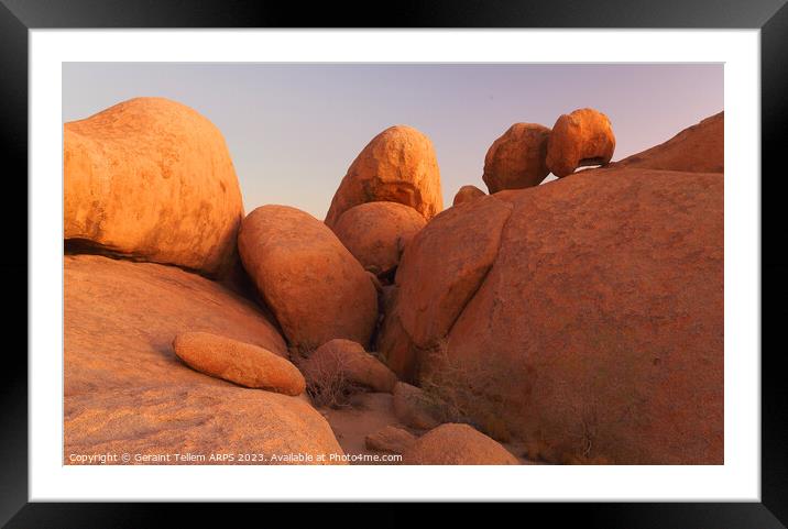 Granite rocks, Spitzkoppe, Namibia, Africa Framed Mounted Print by Geraint Tellem ARPS