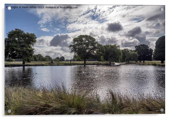 Dramatic rain clouds forming over Bushy Park ponds Acrylic by Kevin White