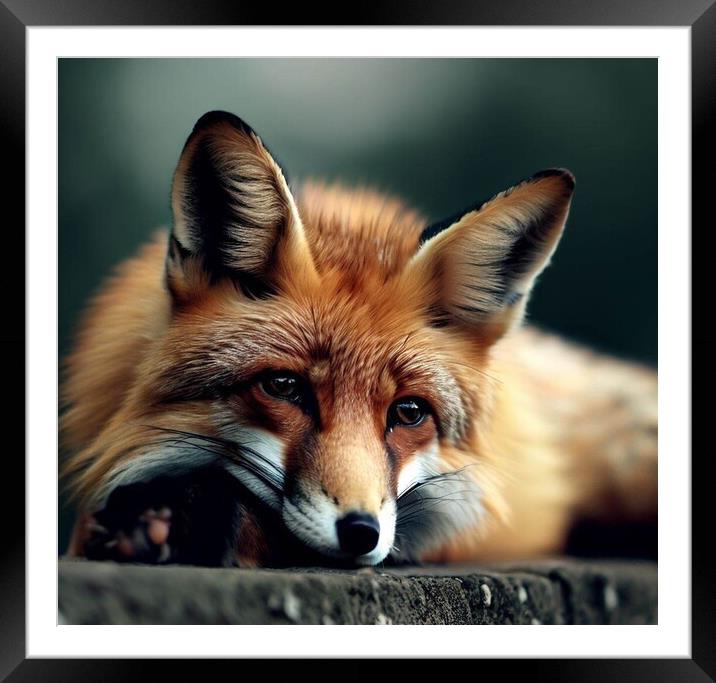 A close up of a fox Framed Mounted Print by Paddy 