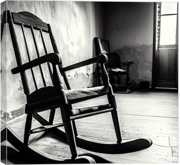 A rocking chair , in the corner of a room  Canvas Print by Paddy 