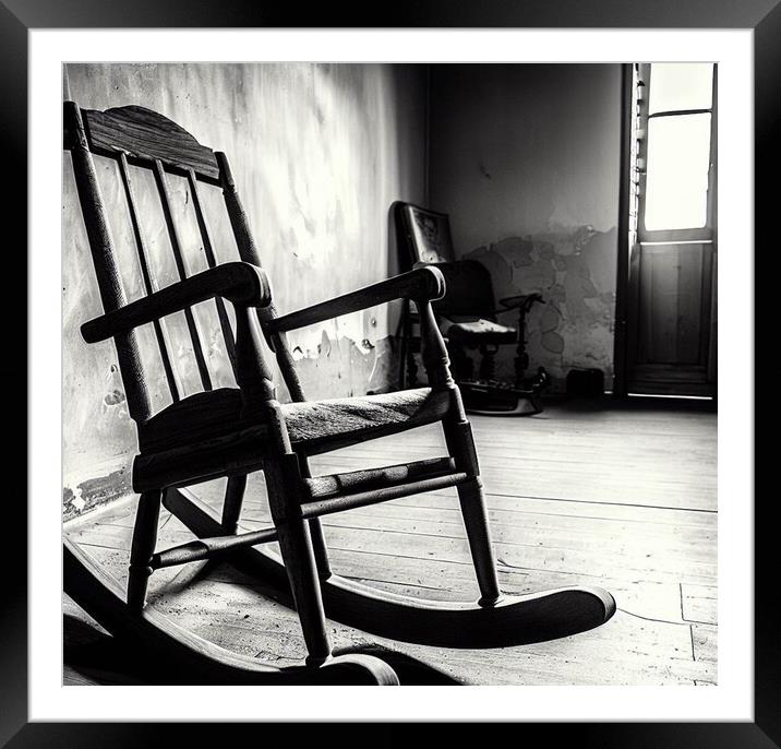 A rocking chair , in the corner of a room  Framed Mounted Print by Paddy 