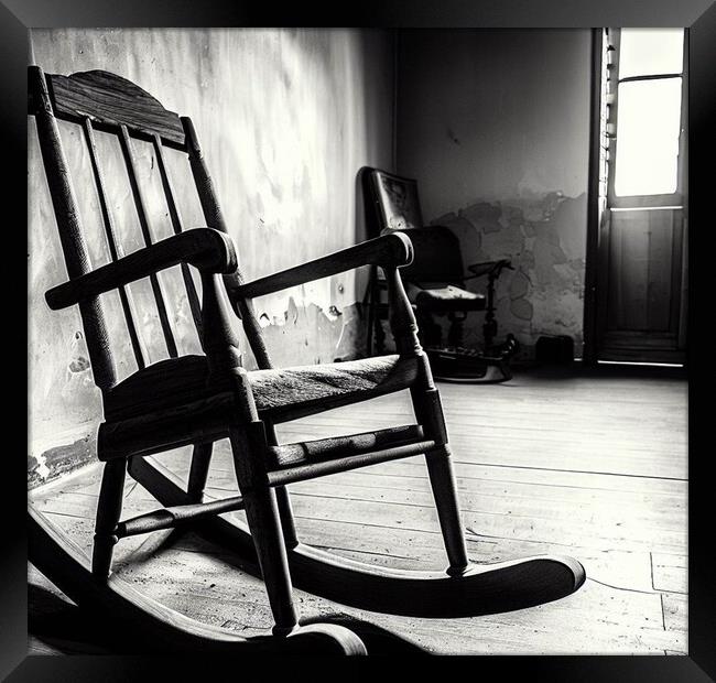A rocking chair , in the corner of a room  Framed Print by Paddy 