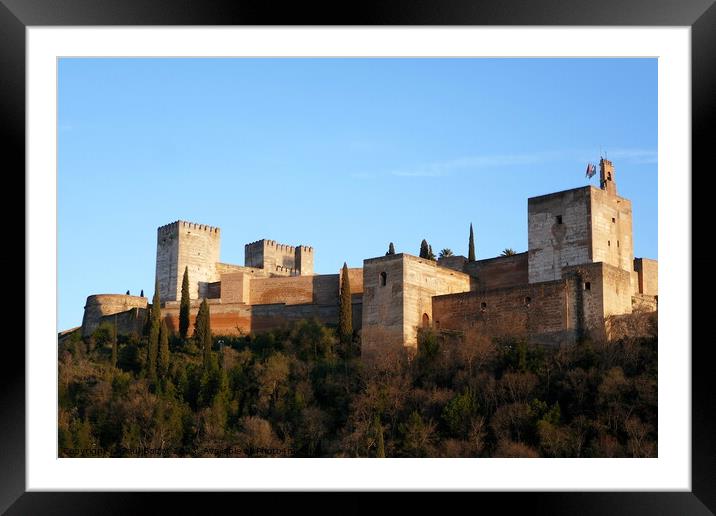 Alhambra from Albaicin, Granada Framed Mounted Print by Paul Boizot