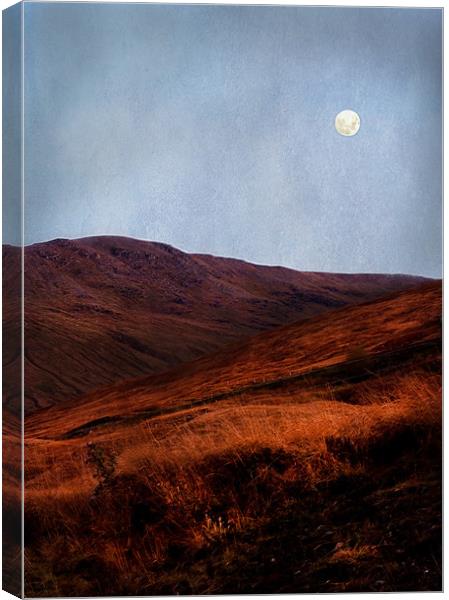 Full Moon Over Rannoch Canvas Print by Jacqi Elmslie
