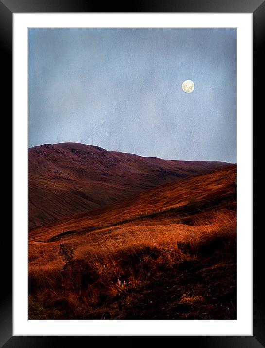 Full Moon Over Rannoch Framed Mounted Print by Jacqi Elmslie