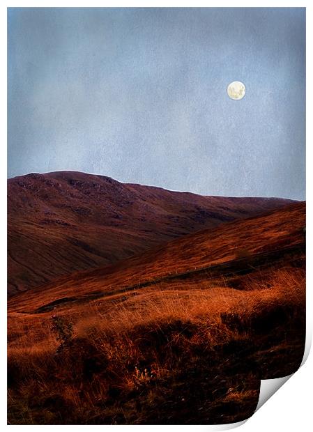 Full Moon Over Rannoch Print by Jacqi Elmslie