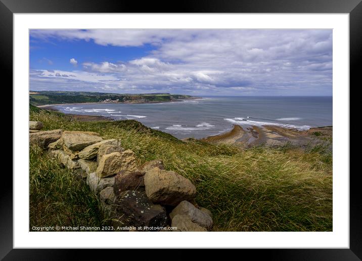 Kettleness Vista: Runswick Bay's Coastal Splendour Framed Mounted Print by Michael Shannon