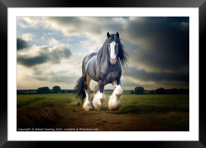 Regal Shire Horse Gentle Giant Framed Mounted Print by Robert Deering