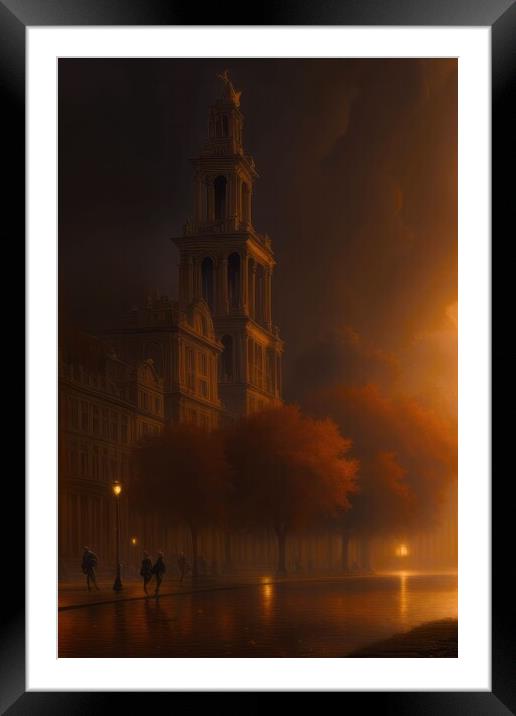 The Great Fire Framed Mounted Print by Victor Nogueira