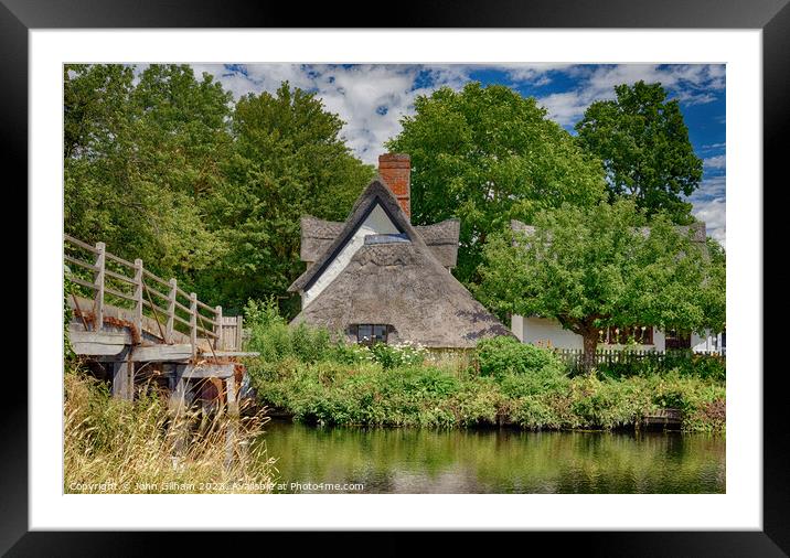 Bridge Cottage Flatford Suffolk UK Framed Mounted Print by John Gilham