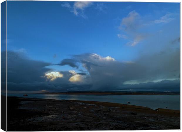 Appledore snow shower Canvas Print by Charles Powell