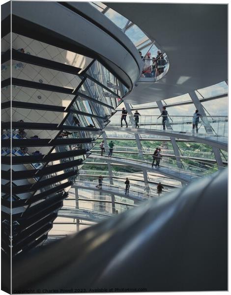 Reichstag interior Berlin Canvas Print by Charles Powell