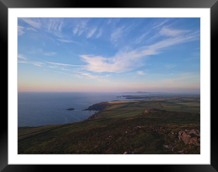 Pembrokeshire coast sunset Framed Mounted Print by Charles Powell